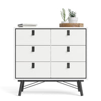 Thumbnail for Ry Double chest of drawers 6 drawers in Matt White