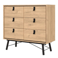 Thumbnail for Ry Small Double Chest of Drawers 6 Drawers in Jackson Hickory Oak