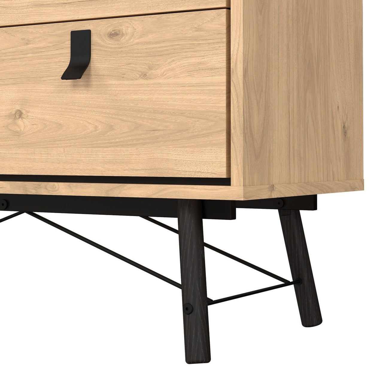 Ry Small Double Chest of Drawers 6 Drawers in Jackson Hickory Oak