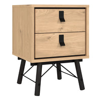 Thumbnail for Ry Bedside cabinet 2 drawer Jackson Hickory Oak