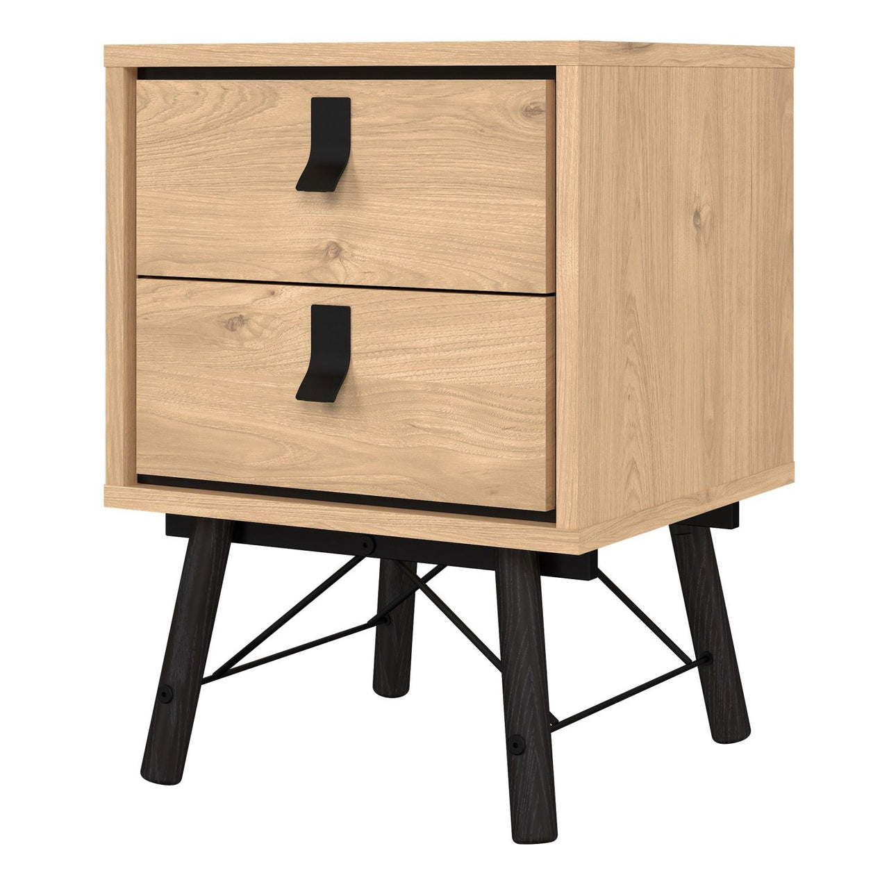 Ry Bedside cabinet 2 drawer Jackson Hickory Oak