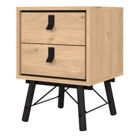 Thumbnail for Ry Bedside cabinet 2 drawer Jackson Hickory Oak