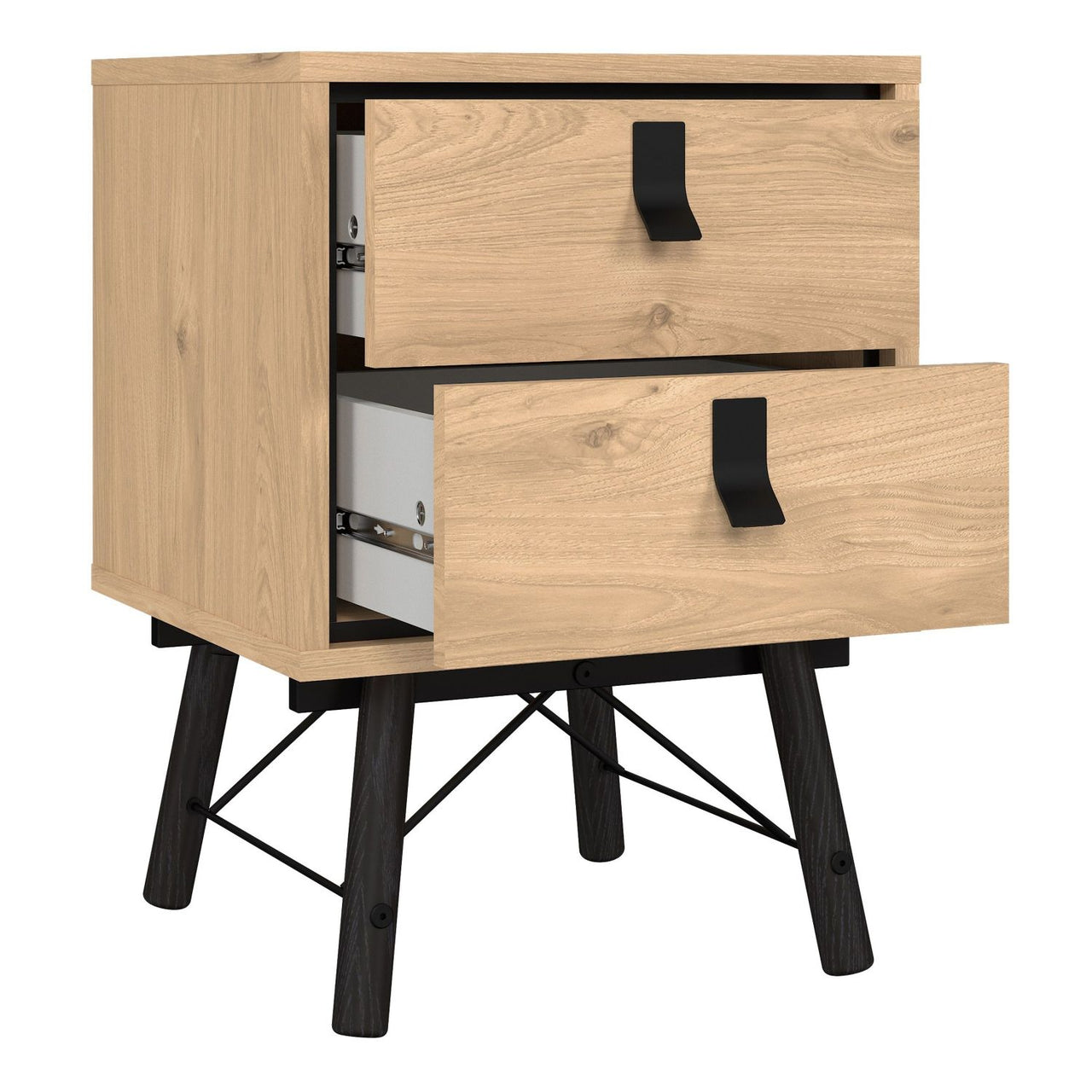 Ry Bedside cabinet 2 drawer Jackson Hickory Oak