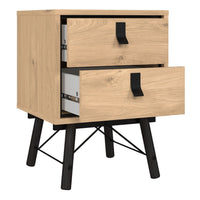 Thumbnail for Ry Bedside cabinet 2 drawer Jackson Hickory Oak