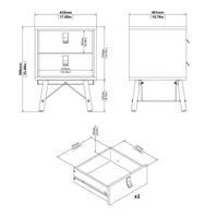 Thumbnail for Ry Package Wardrobe 3 doors + 3 drawers + Double chest of drawers 6 drawers + Bedside cabinet 2 drawer in Matt Black Walnut