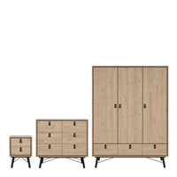 Thumbnail for Ry Package Wardrobe 3 doors + 3 drawers + Double chest of drawers 6 drawers + Bedside cabinet 2 drawer in Matt White