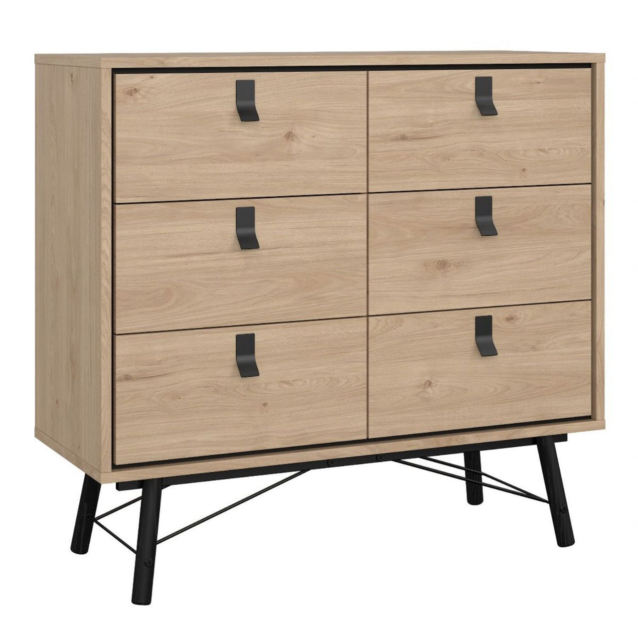 Ry Package Wardrobe 3 doors + 3 drawers + Double chest of drawers 6 drawers + Bedside cabinet 2 drawer in Matt White