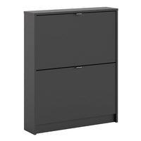 Thumbnail for Shoes Matt Black Shoe Cabinet with 2 tilting doors