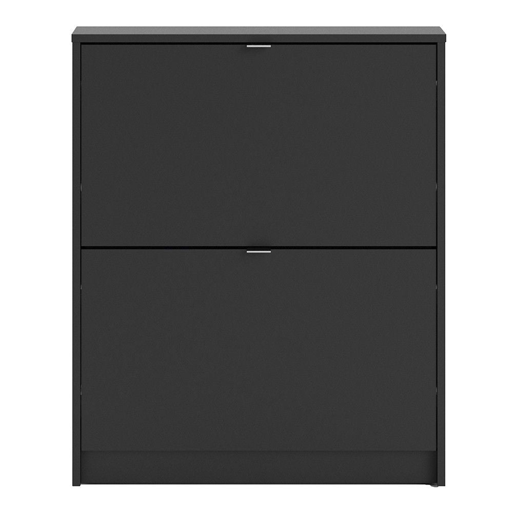 Shoes Matt Black Shoe Cabinet with 2 tilting doors