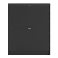 Thumbnail for Shoes Matt Black Shoe Cabinet with 2 tilting doors