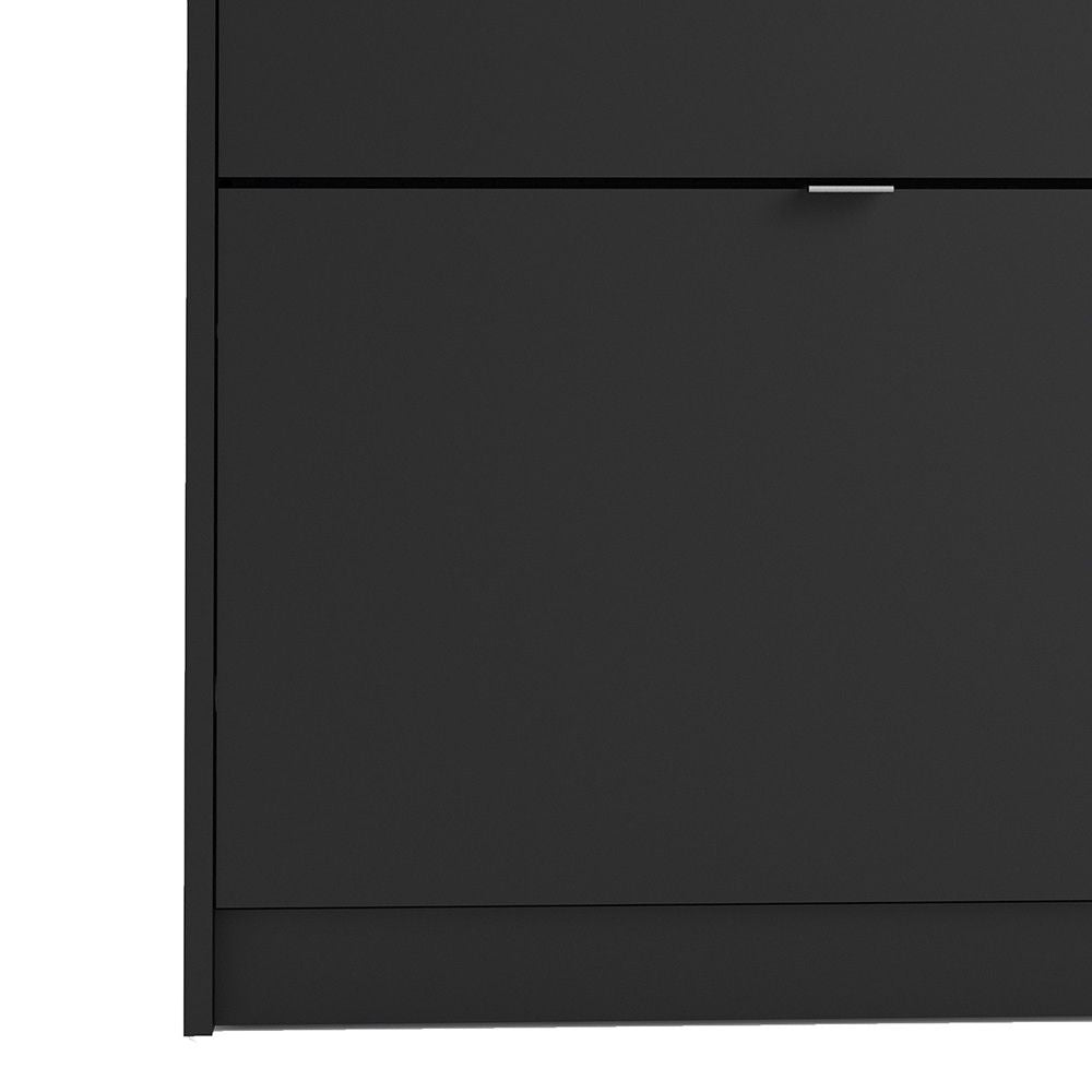 Shoes Matt Black Shoe Cabinet with 2 tilting doors