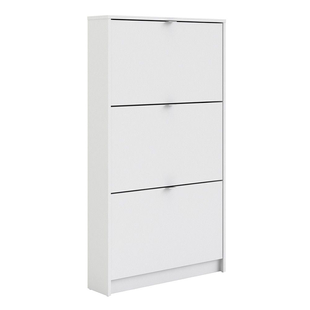 White Hall Wall Shoe Cabinet 3 Tilting Drop Down Doors 1 Layer