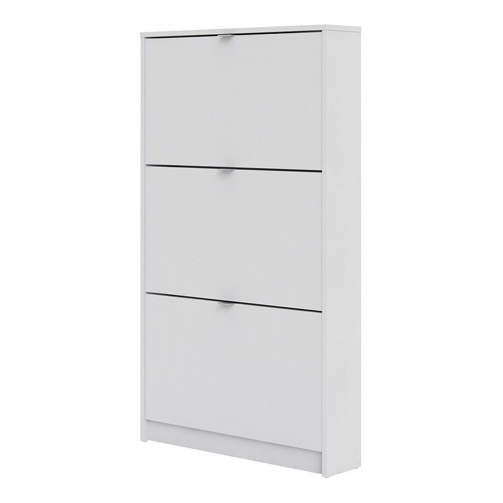 White Hall Wall Shoe Cabinet 3 Tilting Drop Down Doors 1 Layer