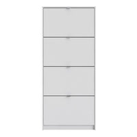 Thumbnail for Slim Narrow White 4 Tilting Door Shoe Storage Cabinet