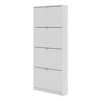 Thumbnail for Slim Narrow White 4 Tilting Door Shoe Storage Cabinet