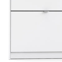 Thumbnail for Slim Narrow White 4 Tilting Door Shoe Storage Cabinet