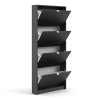 Thumbnail for Matt Black Slim Shoe Storage Cabinet Cupboard