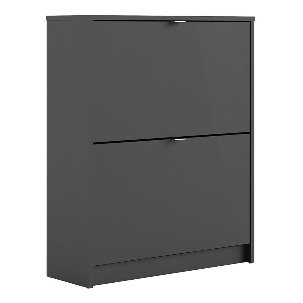 Matt Black Hall Wall Shoes Cabinet 2 Tilting Drop Down Doors 2 Layers