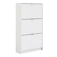 Thumbnail for White Hall Wall Shoes Cabinet 3 Tilting Drop Down Doors 2 Layers