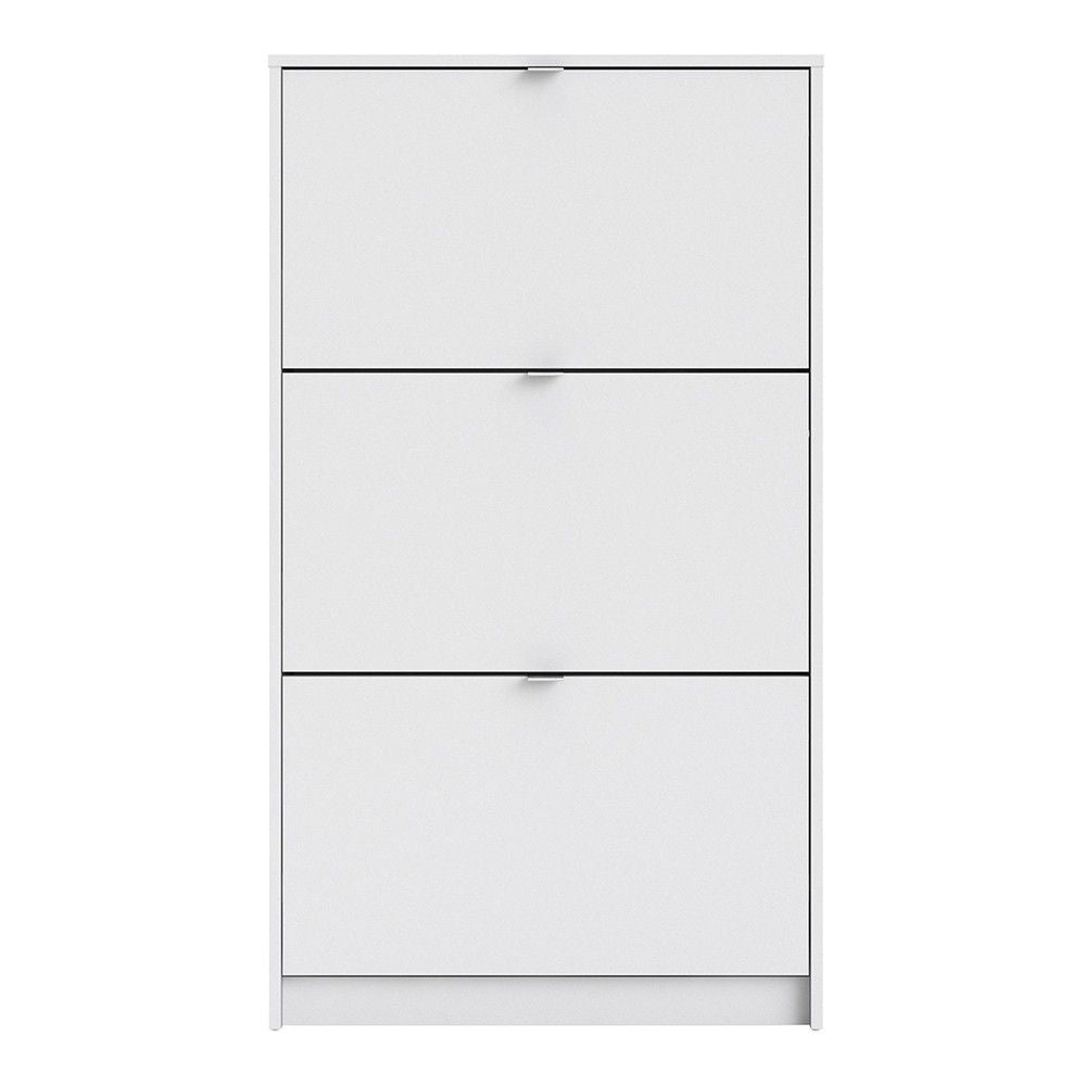 White Hall Wall Shoes Cabinet 3 Tilting Drop Down Doors 2 Layers