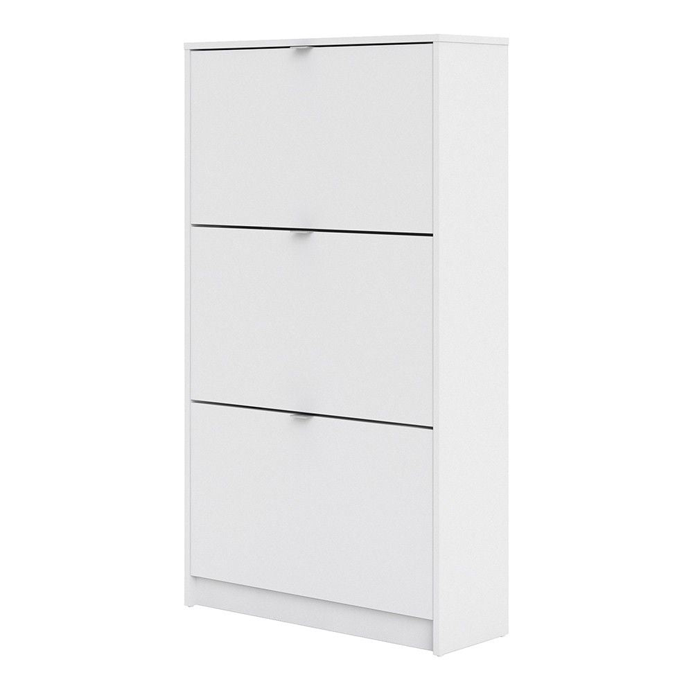 White Hall Wall Shoes Cabinet 3 Tilting Drop Down Doors 2 Layers