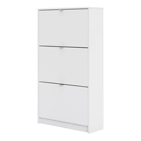 Thumbnail for White Hall Wall Shoes Cabinet 3 Tilting Drop Down Doors 2 Layers