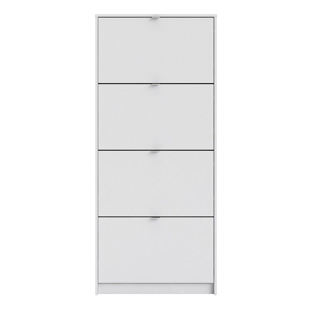 White Hall Wall Shoes Cabinet 4 Tilting Drop Down Doors 2 Layers