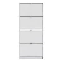 Thumbnail for White Hall Wall Shoes Cabinet 4 Tilting Drop Down Doors 2 Layers