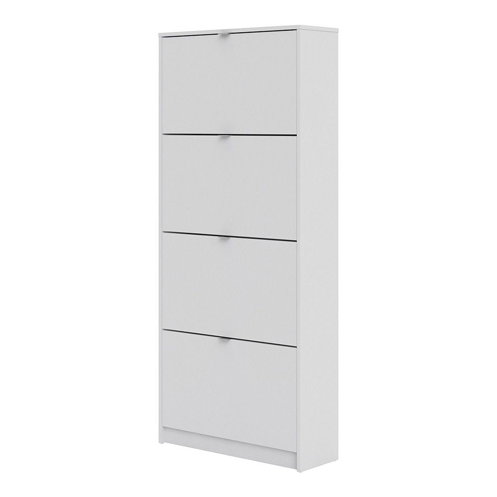 White Hall Wall Shoes Cabinet 4 Tilting Drop Down Doors 2 Layers