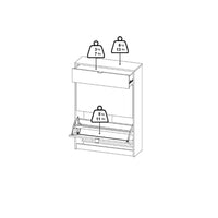 Thumbnail for Shoes Shoe Cabinet 2 Flip Down Doors + 1 Drawer in White