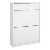 Thumbnail for Shoes Shoe Cabinet 2 Flip Down Doors + 1 Drawer in White