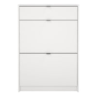 Thumbnail for Shoes Shoe Cabinet 2 Flip Down Doors + 1 Drawer in White