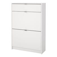 Thumbnail for Shoes Shoe Cabinet 2 Flip Down Doors + 1 Drawer in White