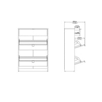 Thumbnail for Shoes Shoe Cabinet 2 Flip Down Doors + 1 Drawer in White