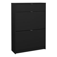 Thumbnail for Shoes Shoe Cabinet 2 Flip Down Doors + 1 Drawer in Matt Black