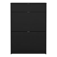 Thumbnail for Shoes Shoe Cabinet 2 Flip Down Doors + 1 Drawer in Matt Black