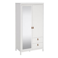 Thumbnail for Barcelona Wardrobe with 1 door 1 mirror door + 2 drawers White