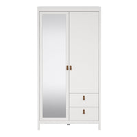 Thumbnail for Barcelona Wardrobe with 1 door 1 mirror door + 2 drawers White