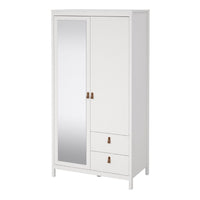 Thumbnail for Barcelona Wardrobe with 1 door 1 mirror door + 2 drawers White