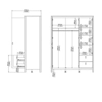 Thumbnail for Barcelona Wardrobe with 2 doors 1 mirror door + 2 drawers White