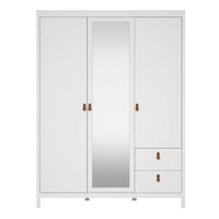 Thumbnail for Barcelona Wardrobe with 2 doors 1 mirror door + 2 drawers White