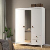 Thumbnail for Barcelona Wardrobe with 2 doors 1 mirror door + 2 drawers White