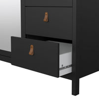 Thumbnail for Barcelona Wardrobe with 2 doors 1 mirror door + 2 drawers Matt Black