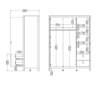 Thumbnail for Barcelona Wardrobe with 2 doors 1 mirror door + 2 drawers Matt Black