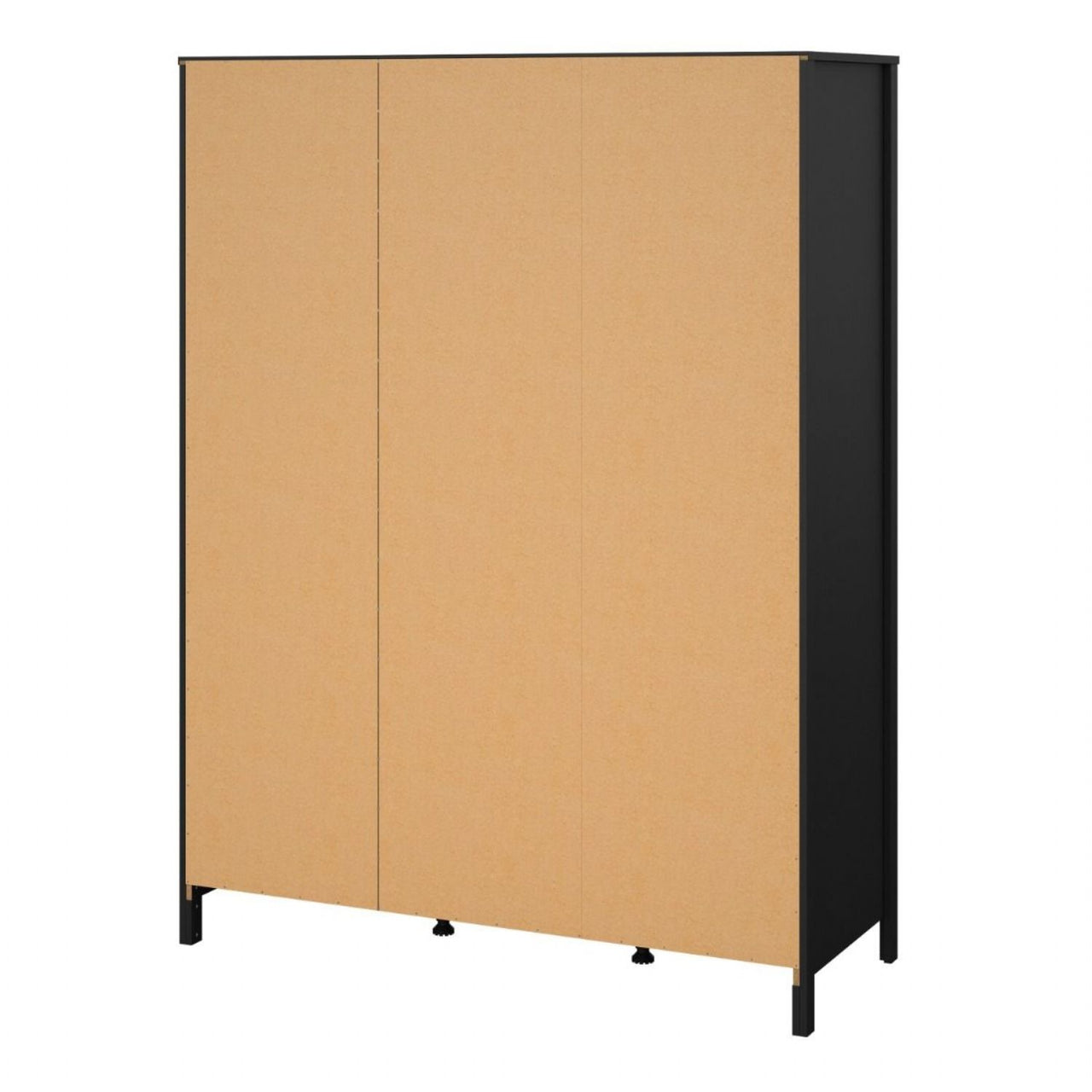 Barcelona Wardrobe with 2 doors 1 mirror door + 2 drawers Matt Black