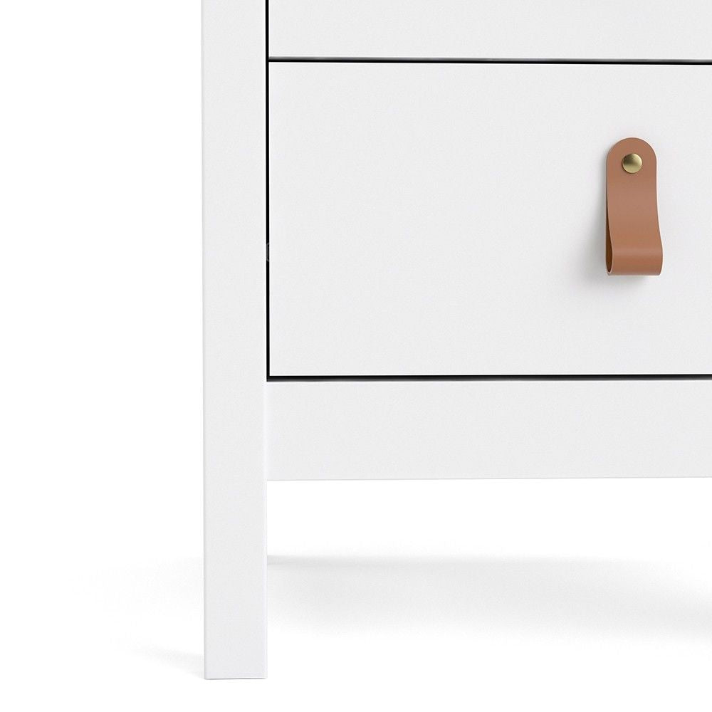 Barcelona Bedside Table 2 drawers in White