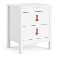 Thumbnail for Barcelona Bedside Table 2 drawers in White