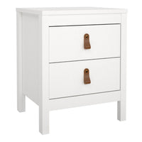 Thumbnail for Barcelona Bedside Table 2 drawers in White