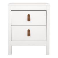 Thumbnail for Barcelona Bedside Table 2 drawers in White