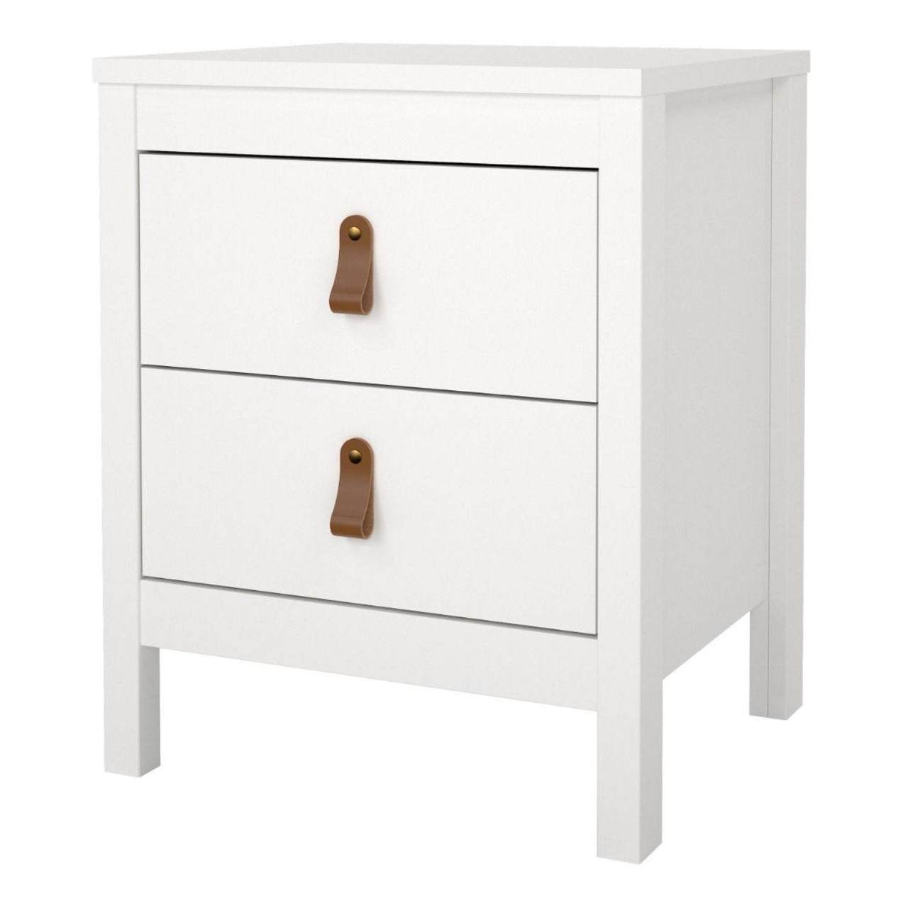 Barcelona Bedside Table 2 drawers in White